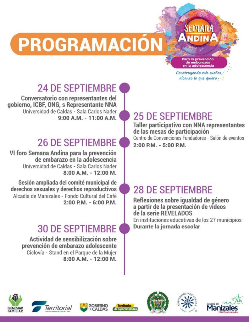 Semana Andina De PrevenciÓn Del Embarazo En La Adolescencia Secretaría De Salud Manizales 6905